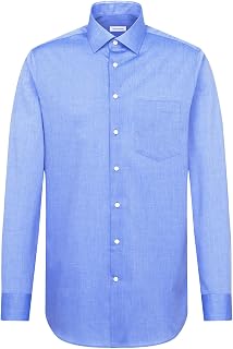 Seidensticker Men's Business Shirt - Regular Fit - Non Iron - Kent Collar - Long Sleeve - 100% Cotton