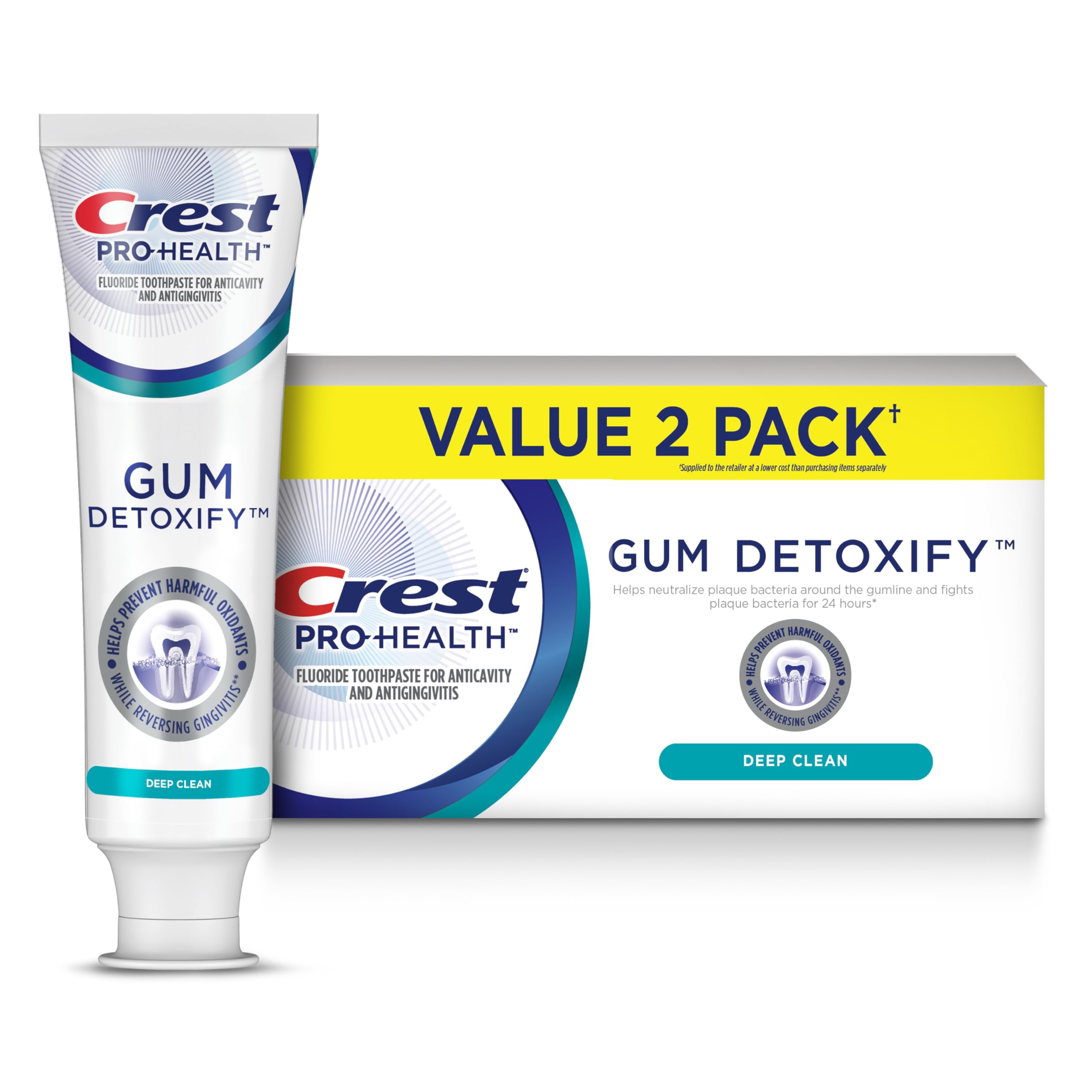 Crest Pro-Health Toothpaste Gum Detoxify Deep Clean, 220 mL Total (2 Count of 11