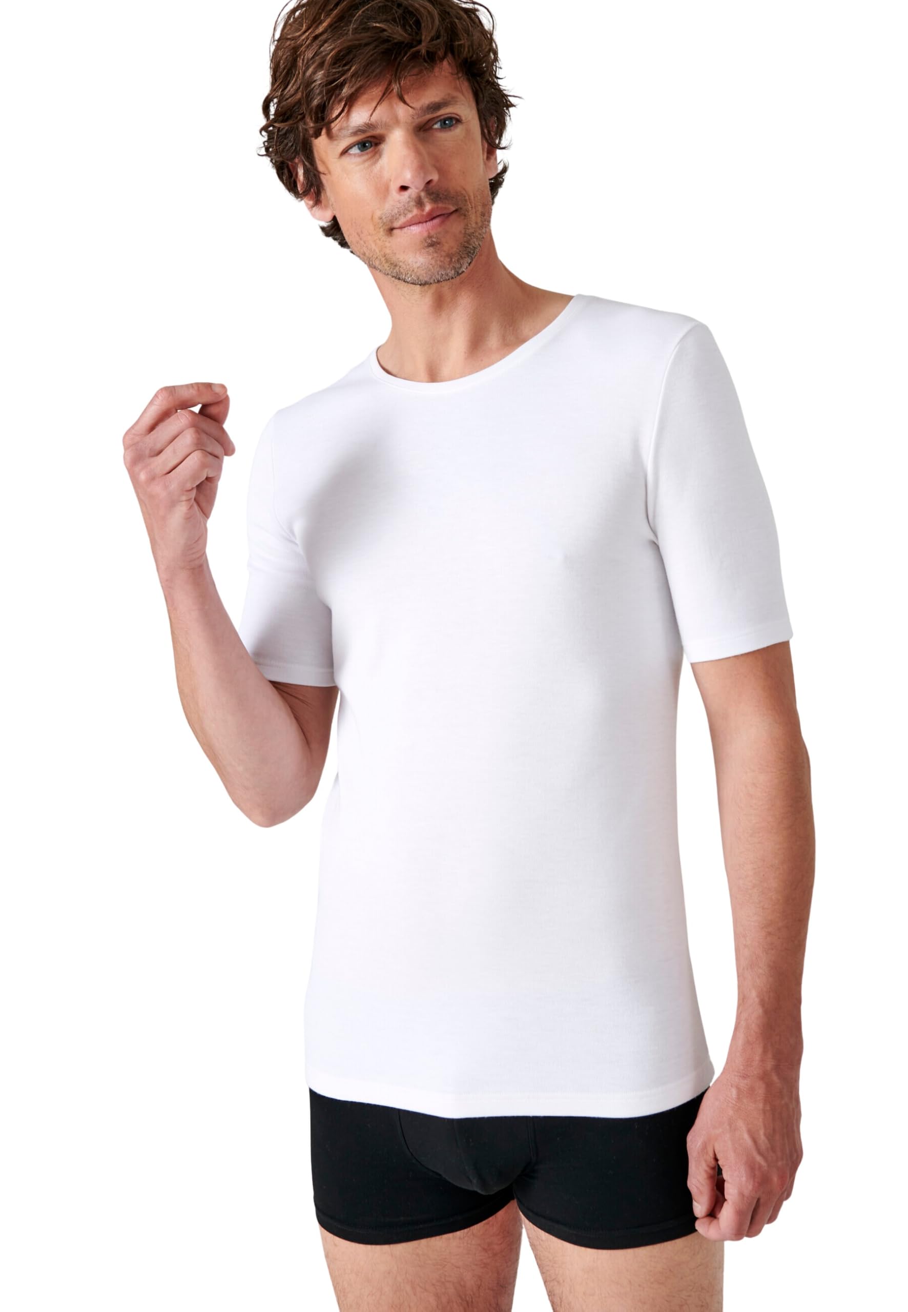Damart - Men's T-shirt, Short Sleeve, V-Neck - Thermolactyl Thermal, Interlock K