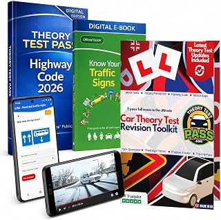Theory Test Pass UK Driving Theory Test Kit 2026 – UK Driving Theory Test Practice 2026 Online Access – Driving Theory Test for Smartphone and Laptop - Includes Hazard Perception Test - Highway Code