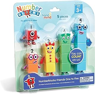 hand2mind Numberblocks Friends One to Five, Math Toys, 5 Pieces, Ages 3+ | Action Figure Set, Toy Figures & Playsets, Small Figurines for Kids, Counting Blocks, Numbers for Toddlers