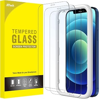 JETech Full Tempered Glass for iPhone 12/12 Pro, Pack of 3