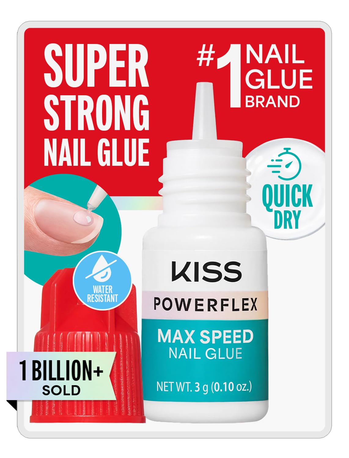 Kiss PowerFlex Nail Glue for Press Ons, Super Strong, Fast Drying Drop On | Fast