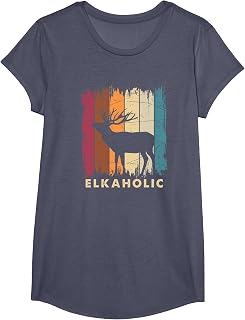 Wildlife Buck Elk Hunting Hunter Deer Silhouette Elkaholic T-Shirt