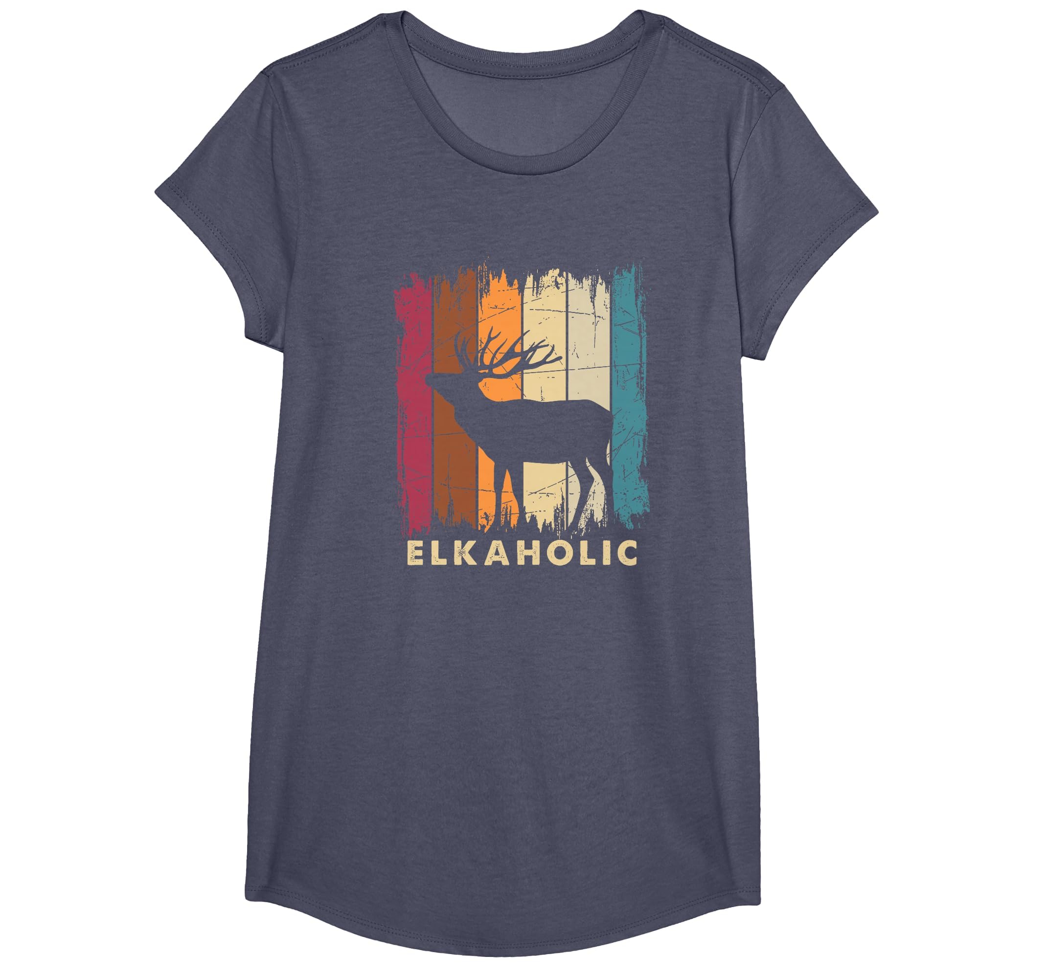 Wildlife Buck Elk Hunting Hunter Deer Silhouette Elkaholic T-Shirt