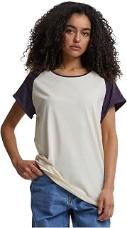 Urban Classics Ladies Contrast Raglan Tee Women's T-Shirt Charcoal/Black Wide