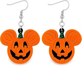 Pumpkin Earrings for Women, Halloween Jewelry for Parties, Cosplay, Trick-or-Treat and Fall Festivals, Available in 8 Styles Including Glitter Pumpkins, Ghosts and Bats