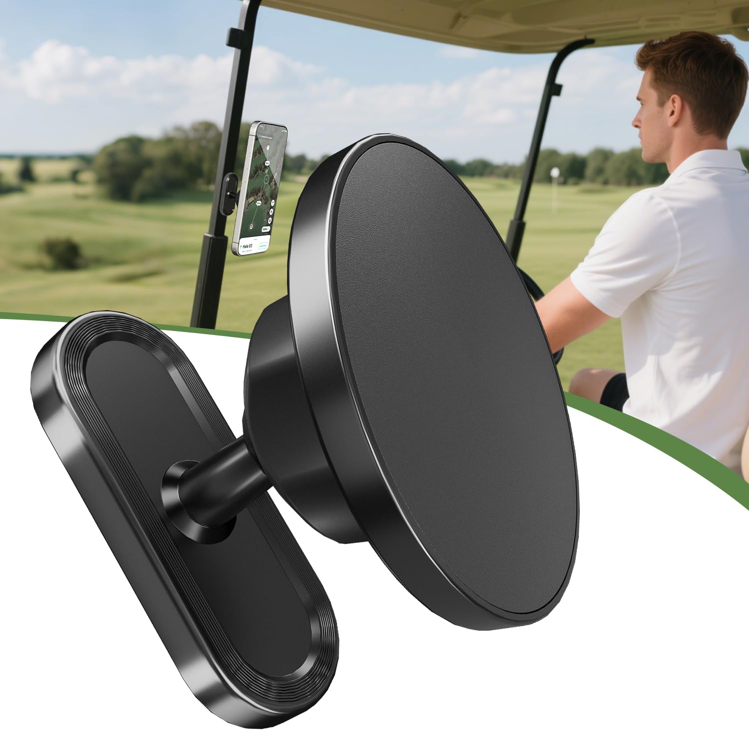 ALAFLY Magnetic Golf Cart Phone Holder, Fitness Phone Holder for MagSafe iPhone 