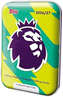 Topps Flagship Premier League 2026/27 Trading Cards - Mega Tin 3 | Each Mega Tin contains 40 cards including 2 On Fire cards plus 2 exclusive Pink Voltage parallels!
