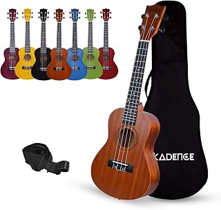 Kadence UKTWC Concert 23" Acoustic Ukulele | Sapele Wood | Comes with Bag | Includes Learning Course | Brown