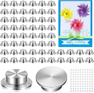 60 Pcs Nano Spinner for Craft Card Making, 5x7x2.5mm, Silver | 360° Rotation Spinners Mini Metal Rotating Bearing for DIY Handmade Paper Card Scrapbooking, Jewelry Making Nail Decoration