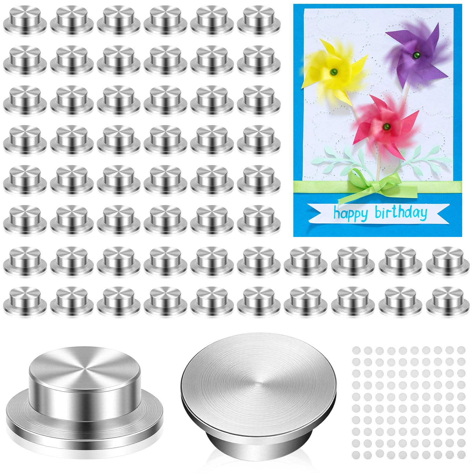 60 Pcs Nano Spinner for Craft Card Making, 5x7x2.5mm, Silver | 360° Rotation Spi