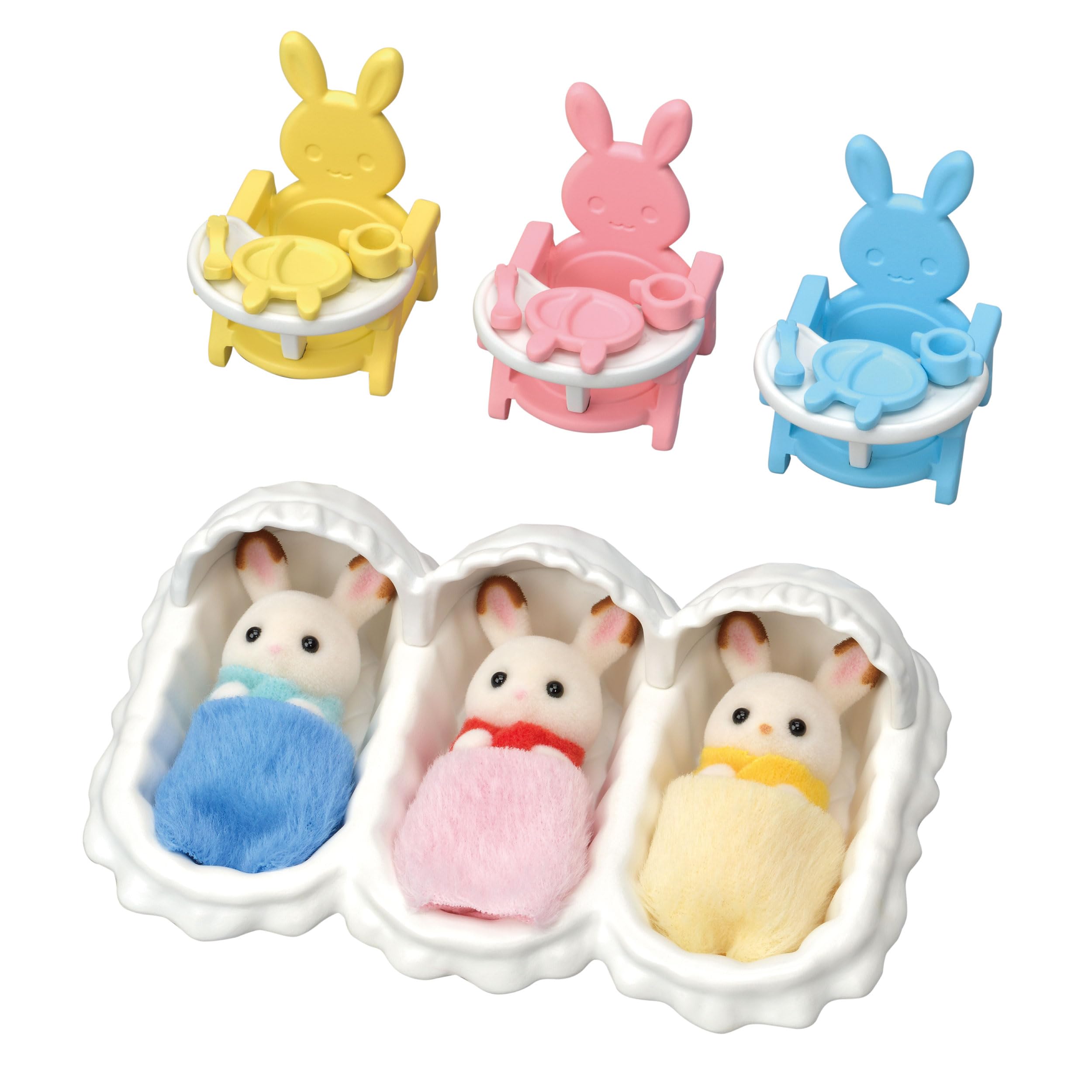 Sylvanian Families 5532 Triplets Care Set - Dollhouse Playsets, Yellow,blue,mint