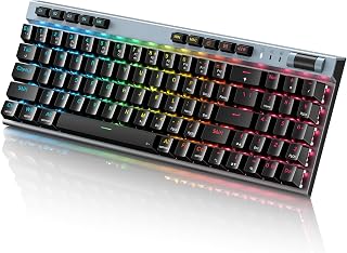 RGB Mechanical Gaming Keyboard, 78 Keys Hot-Swap With Magnetic Red Switches, Ergonomic With Aluminum Cover/Media Keys/Software/Dual System Wired for PC/Mac Gamer