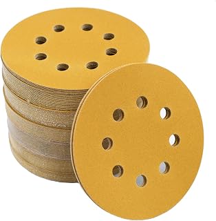 Aiyard 5-Inch 8-Hole Hook and Loop Sanding Discs 220-Grit, 100-Pack | Random Orbital Sandpaper for Automotive and Woodworking