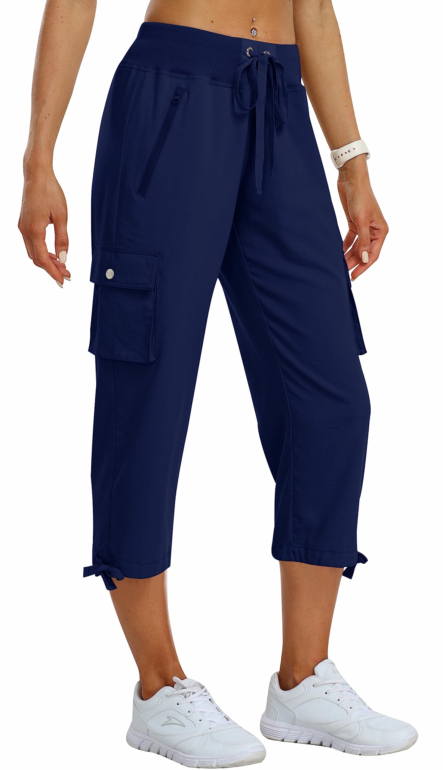 MoFiz Cargo capris pants for women, loose fit, casual hiking pants, lightweight,