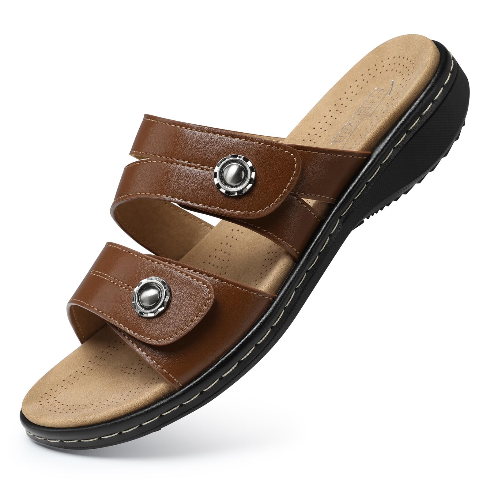 SHIBEVER Women Dressy Flat Sandals: Comfortable Arch Support Sandal