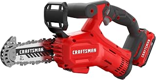 CRAFTSMAN V20 Cordless Pruning Saw, 6" Chain, Small Chainsaw with Battery and Charger Included (CMCCS320D1) (Renewed)