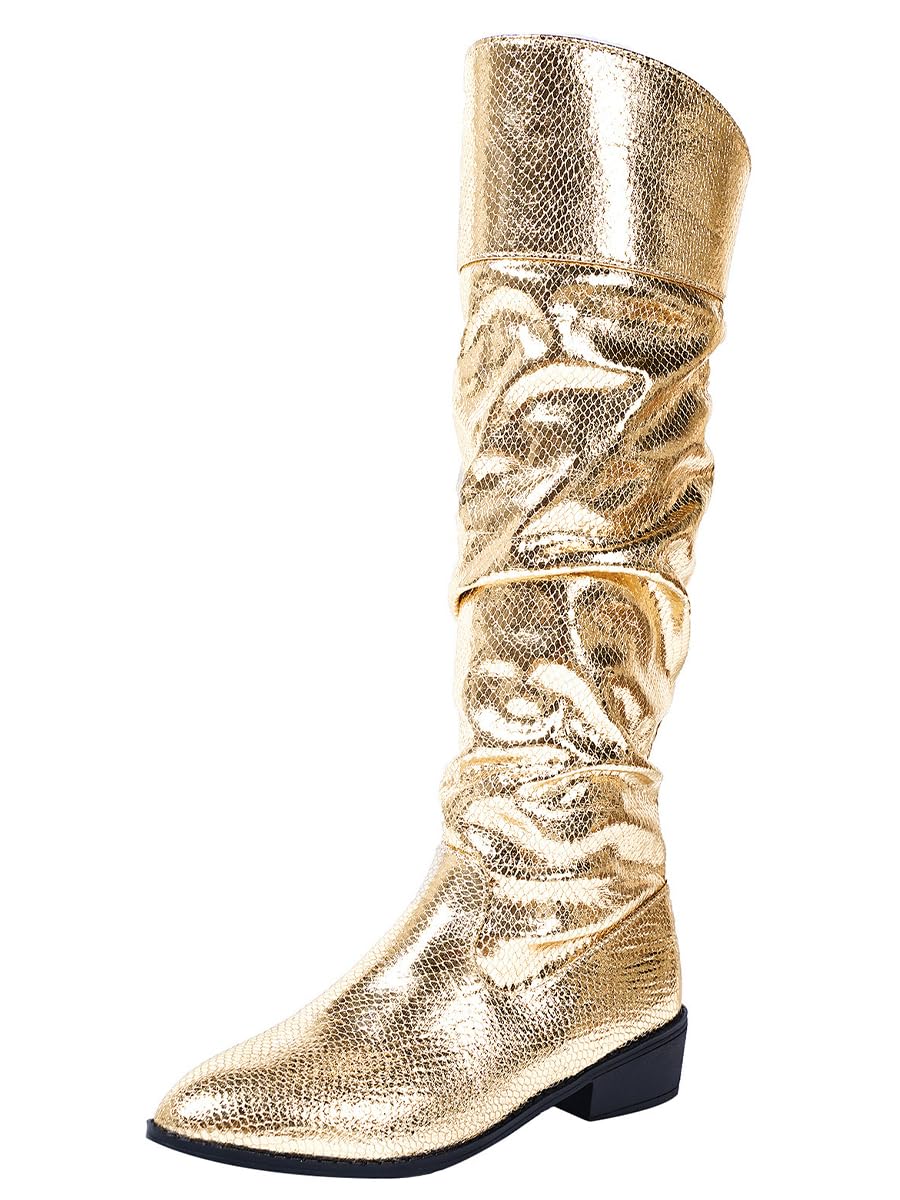 Ulalaza Women's Boots Western Cowboy Boots Mid Calf Cowgirl Boots Block Chunky H