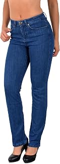ESRA Straight Fit Jeans Women's High Wasit Women's Jeans Stretch Plus Size