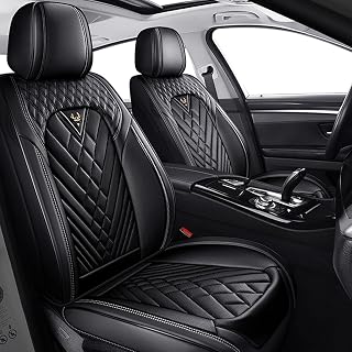 Car Seat Covers Front Seats for Toyota Camry 2000-2026, Anti-Slip Full Coverage Car Seat Covers, Waterproof Nappa Leather Car Seat Cover Sets(2 Seats/Black)