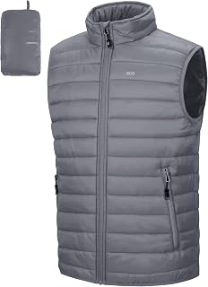 33,000ft Men's Packable Quilted Vest Transition Vest Buffer Vest 5 Pockets