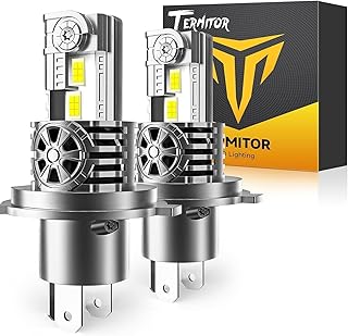 Termitor H4/9003 Latest-Gen Light Bulbs, 90,000LM 1:1 Real Size, 6500K Cool White 85000+ Hours Lifespan, 98%+ Vehicle Compatibility, No Adapter Required, Pack of 2