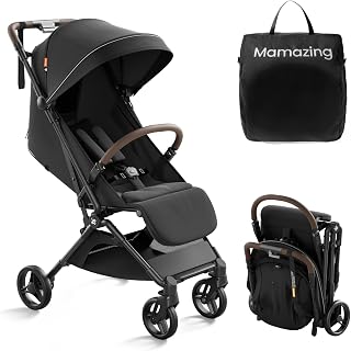 Mamazing Ultra Air Lightweight Baby Travel Stroller with Carbon Fiber Frame | Compact & Airplane-Friendly, One-Handed Fold, 11.6 lbs, UPF50+ Canopy, Under-Seat Basket, Perfect for Toddler Travel, Jet
