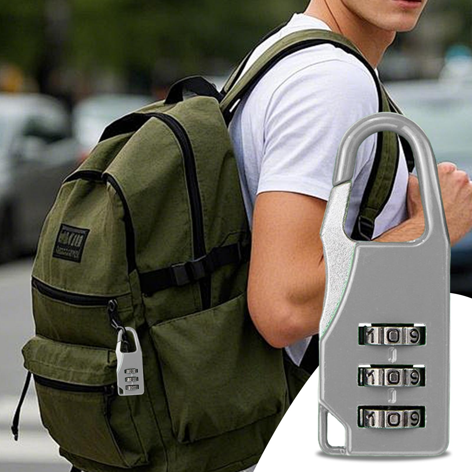 Mini Combination Lock for Backpack, Luggage, Suitcase, Pen Holder, 3 Digit Safe 