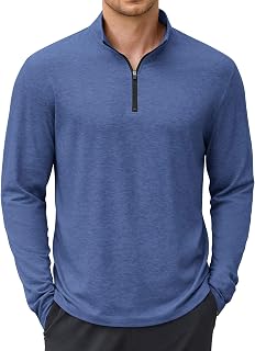 COOFANDY Polo de manga larga para hombre, ligero, casual, con cremallera de un cuarto