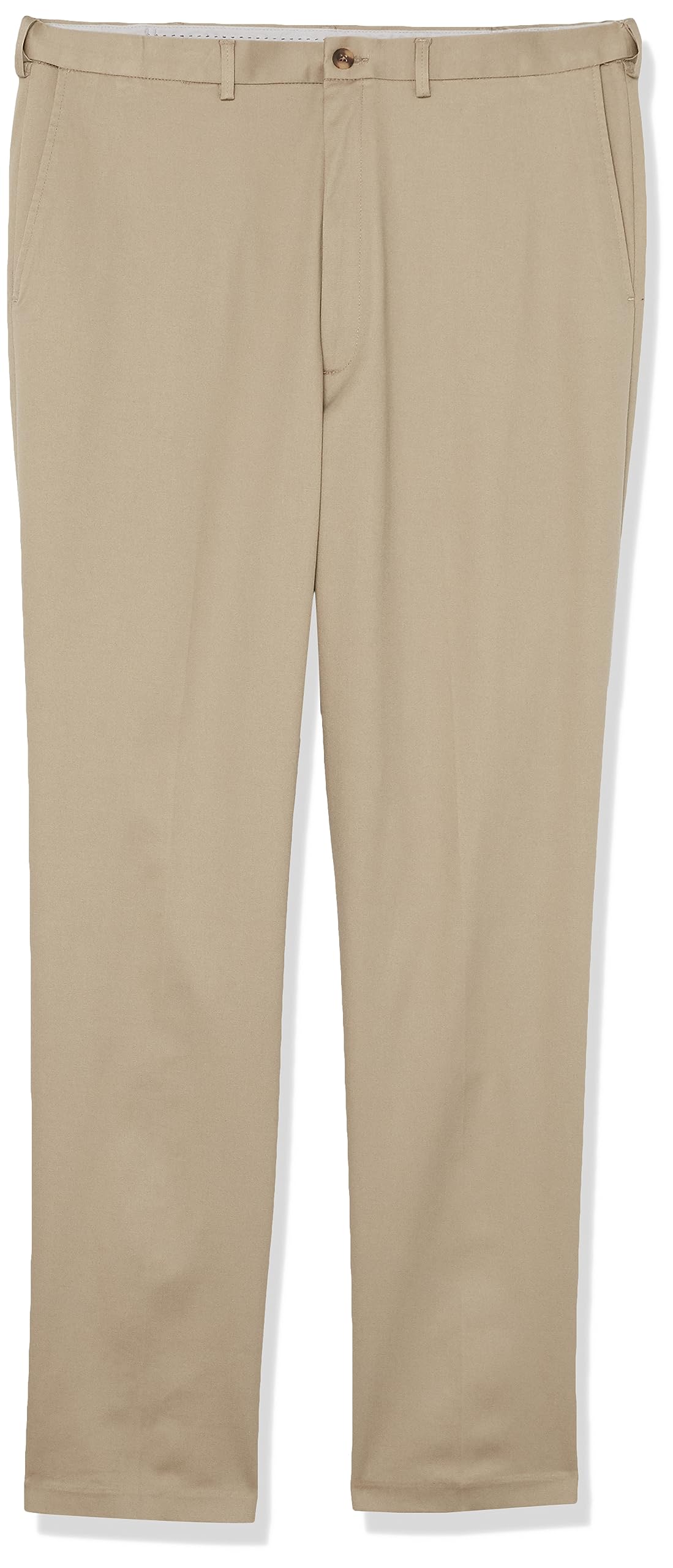 Haggar Men's B&T Iron Free Premium Khaki Classic Fit Flat Front Expandable Waist
