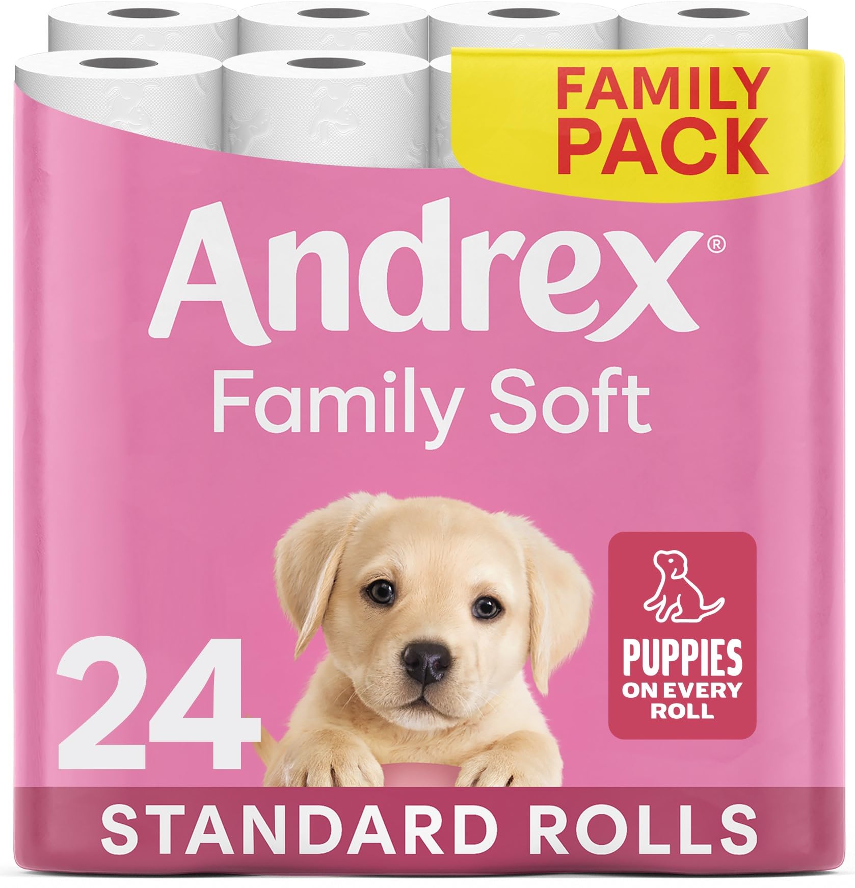 Andrex Family Soft Toilet Roll - 24 Toilet Rolls, Bulk Buy, Fragrance Free, FSC 