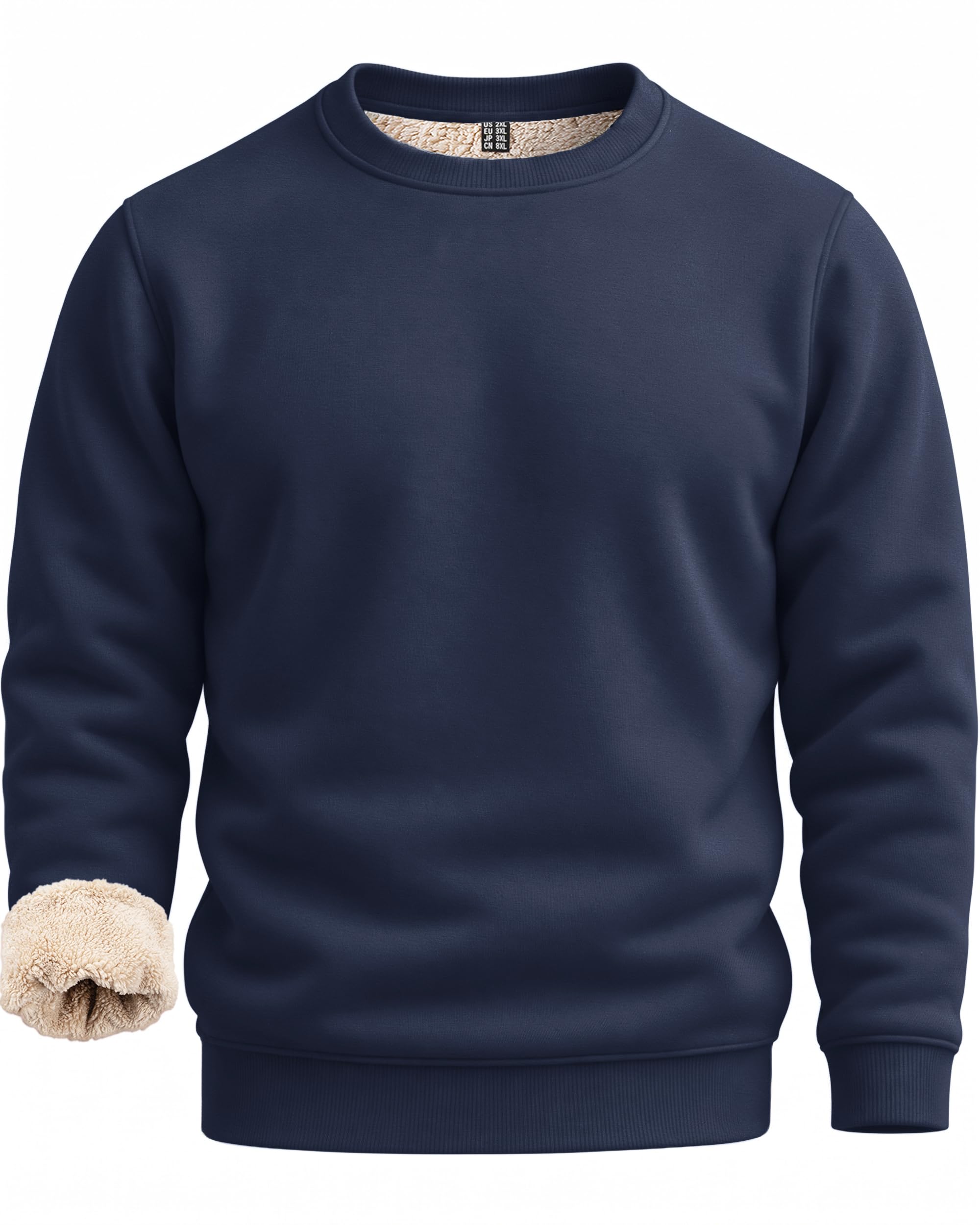 Boladeci Men's Sweatshirt Sherpa Lined Heavyweight Fleece Pullover