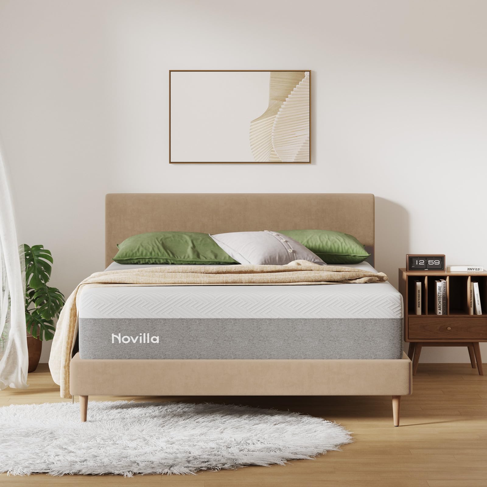 Novilla Bliss Queen Size Mattress, 12 Inch Gel Memory Foam Mattress Queen | Cool