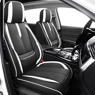 ILMO Seat Covers for Dodge Challenger 2008-2023 (Black&White,Front Set)