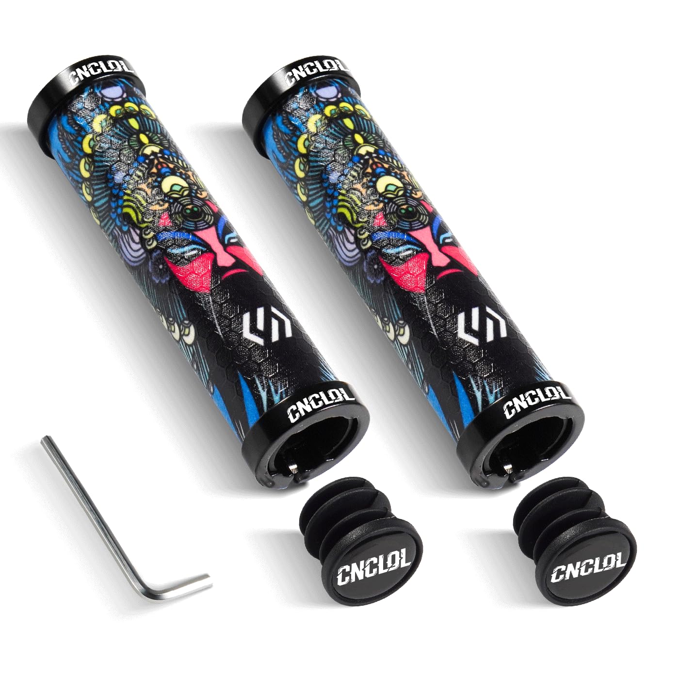 Chooee Silicone Mountain Bike Grips, MTB Grips Double Lock on Bicycle Handlebar 