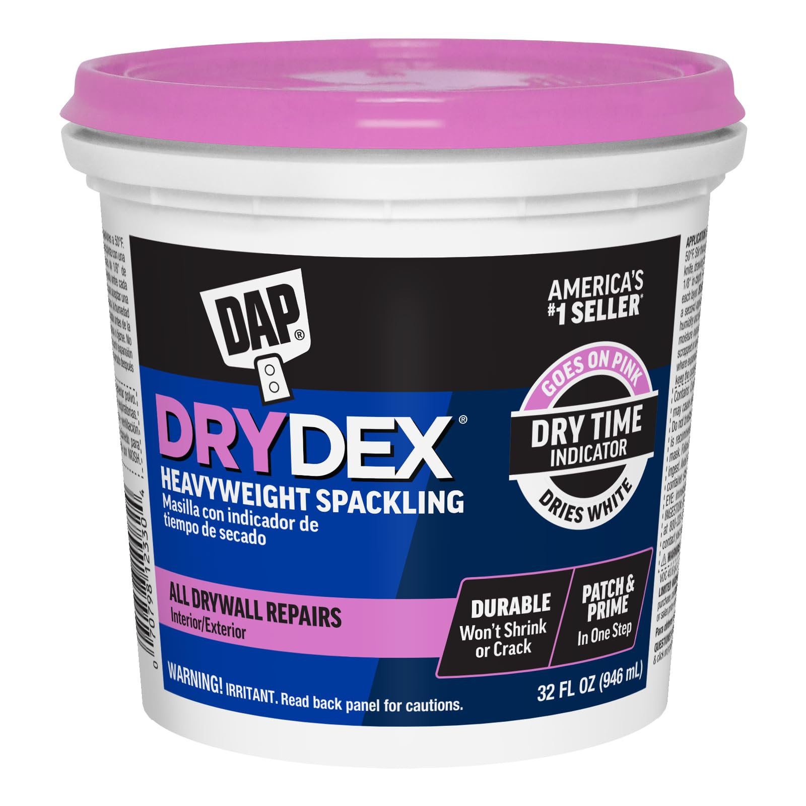 DAP DryDex Dry Time Indicator Spackling, Pink/White, 32 Oz (7079812330)