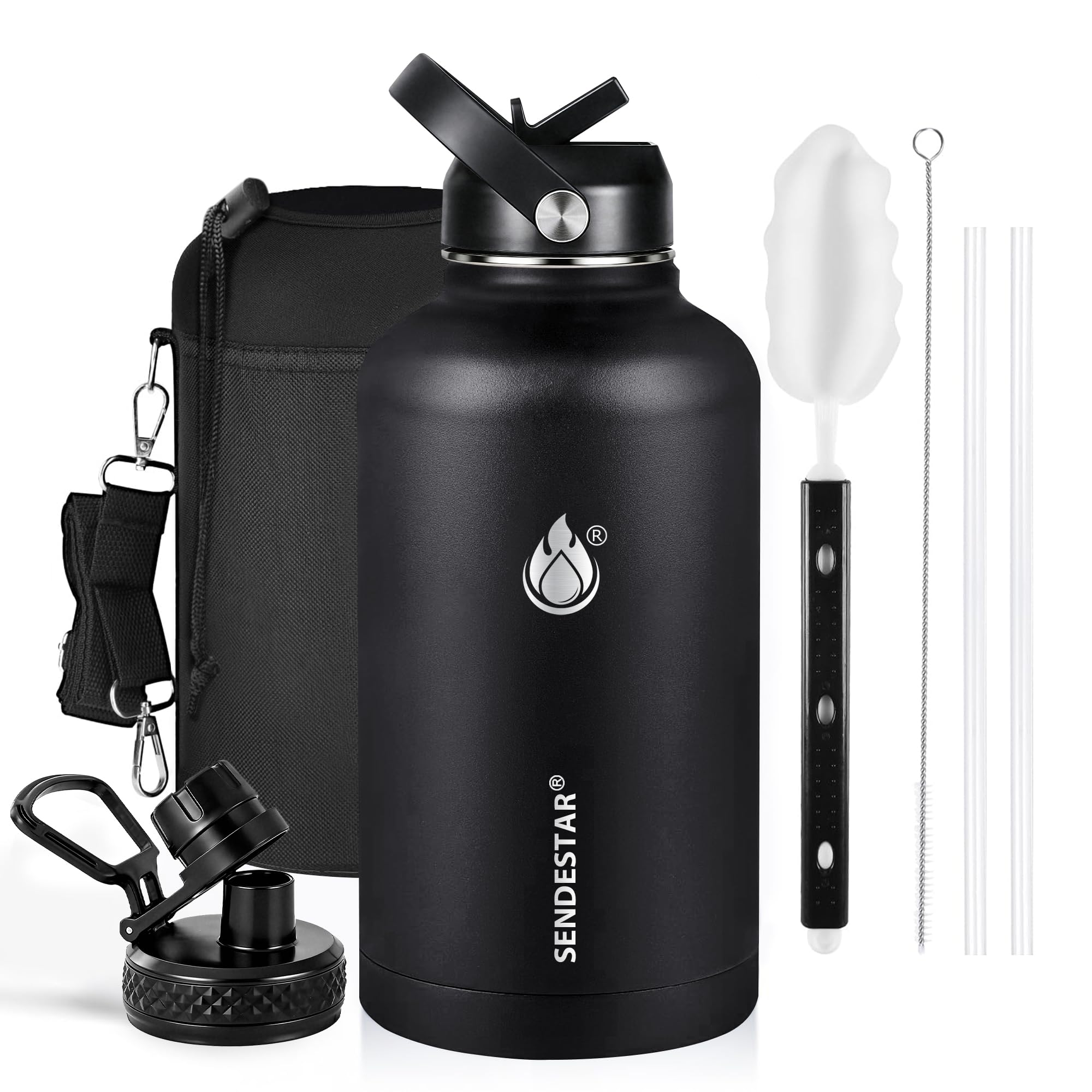 Insulated Water Bottle 64 oz, Triple Wall Vacuum Stainless Steel Water Bottles (