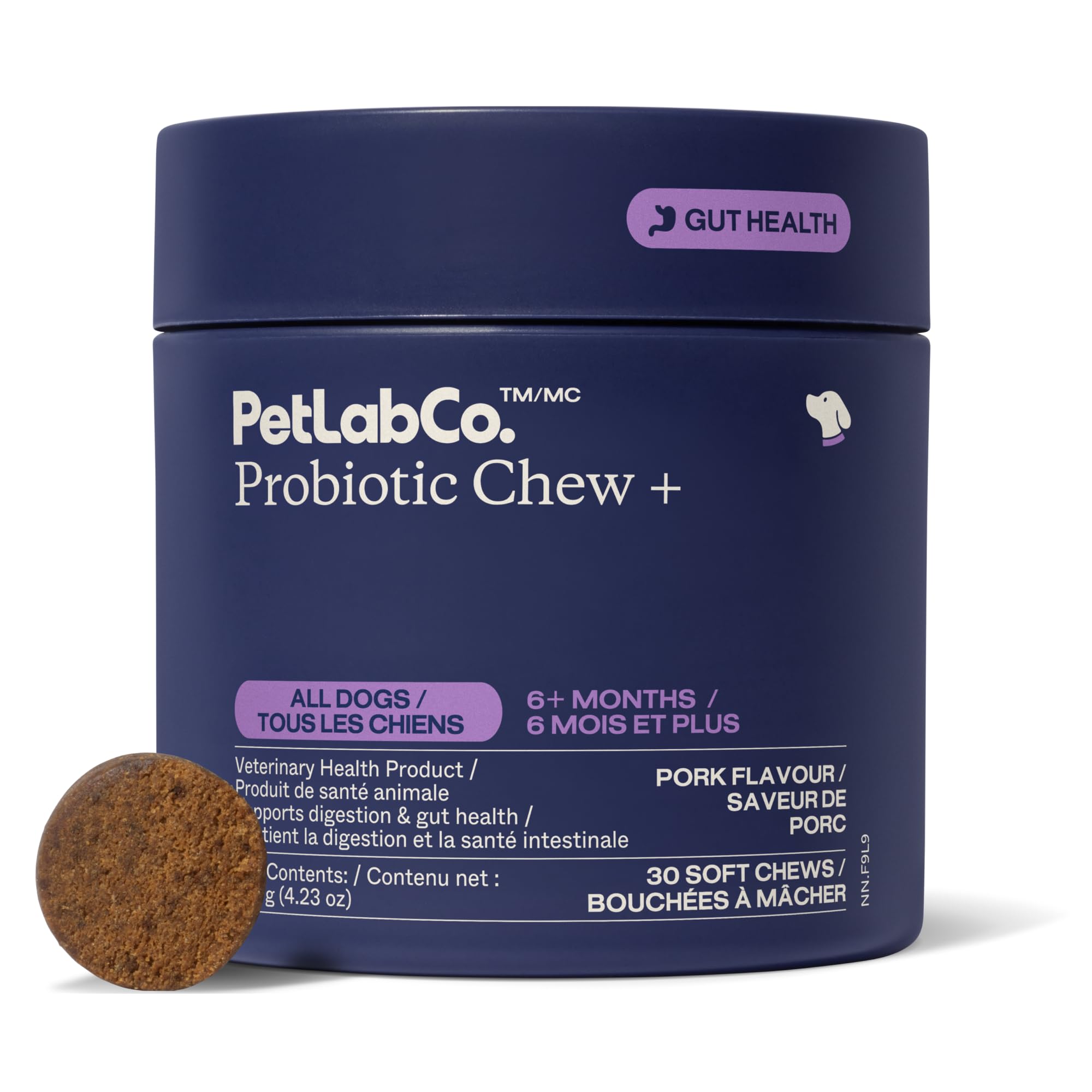 PetLab Co. Probiotic Chew + for Dogs, Gut & Digestive Support, Pork