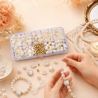 Pack of 790 White Gold Spacer Beads for DIY Bracelets