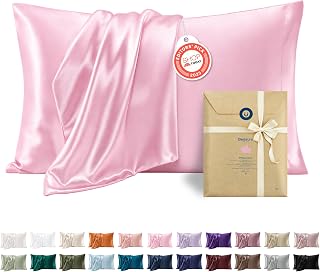 Bedsure Satin Pillow Cases Queen - Similar to Silk Pillowcase 2 Pack Pink