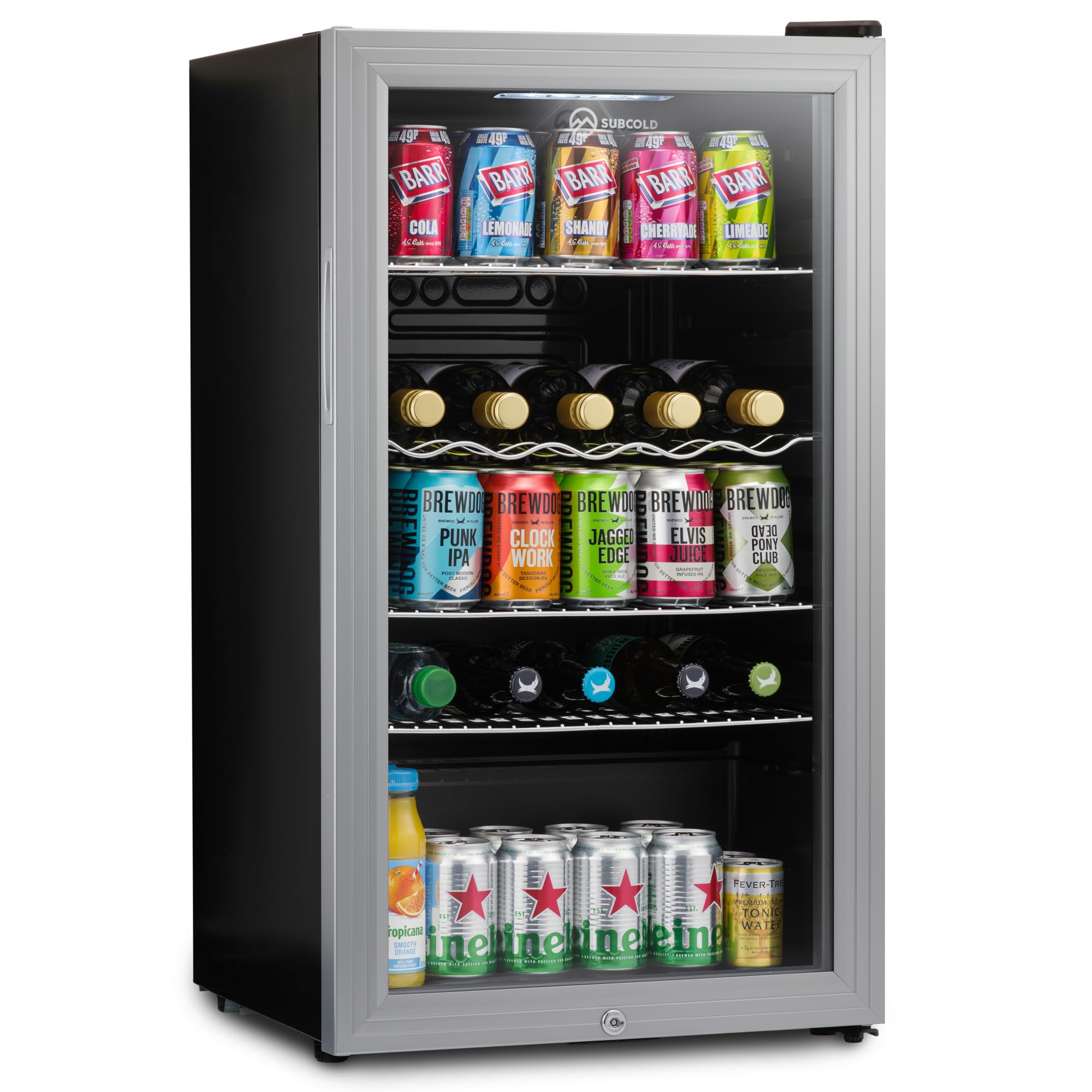 Subcold Super85 LED Beer Fridge | 80 Cans + 5 Bottles | 0-18°C | Glass Door | Lo