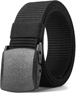 Men's Nylon Canvas Breathable Military Tactical Belt with Plastic Buckle