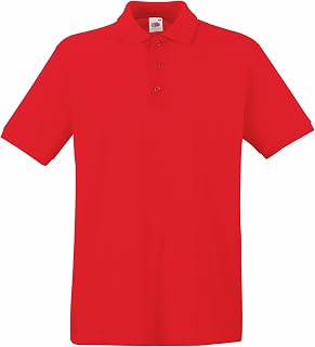 Fruit of the Loom - 100% Premium Cotton Pique Short Sleeve Polo Shirt for Men
