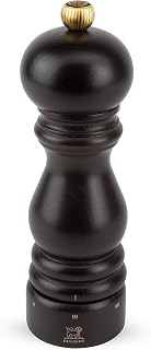 Peugeot Paris Pepper Mill, u'Select, 7 in, Chocolate, PEFC Beech Wood | Adjustable pepper grinder, 6 preset grind settings, lifetime mechanism guarantee, Made in France, 18cm, a gift for home cooks