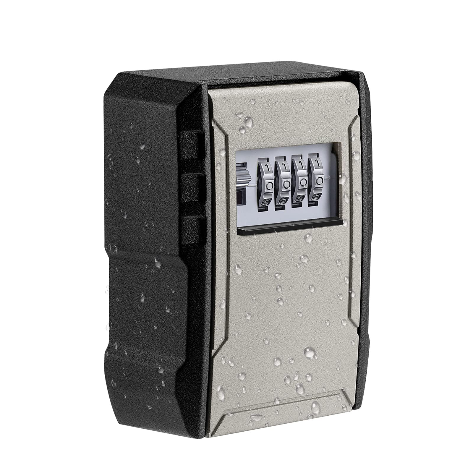 UPGRADE Extra Large Capacity Key Lock Box, Weatherproof Wall Mount Key Box for C