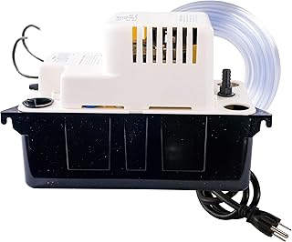 Little Giant VCMA-15ULST 115 Volt, 65 GPH, 1/50 HP Automatic Condensate Removal Pump for HVAC/Refrigeration Systems/Dehumidifiers with Overflow Detection Switch and 20-Foot Tubing, Black/White, 554415