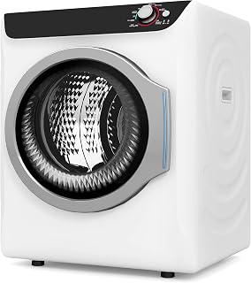 Auertech Portable Dryers for Laundry, 2.6 CU. FT Clothes Dryer with Stainless Steel Tub, Electric Dryer with Control Knob for Apartment, Dorm, RV, White