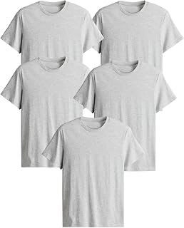 Generico Easy Fit T-Shirt, Pack of 5 Men's T-Shirts, Short Sleeves, 100% Cotton, Regular Fit, Unisex, Casual - Gym - Sports - Urban