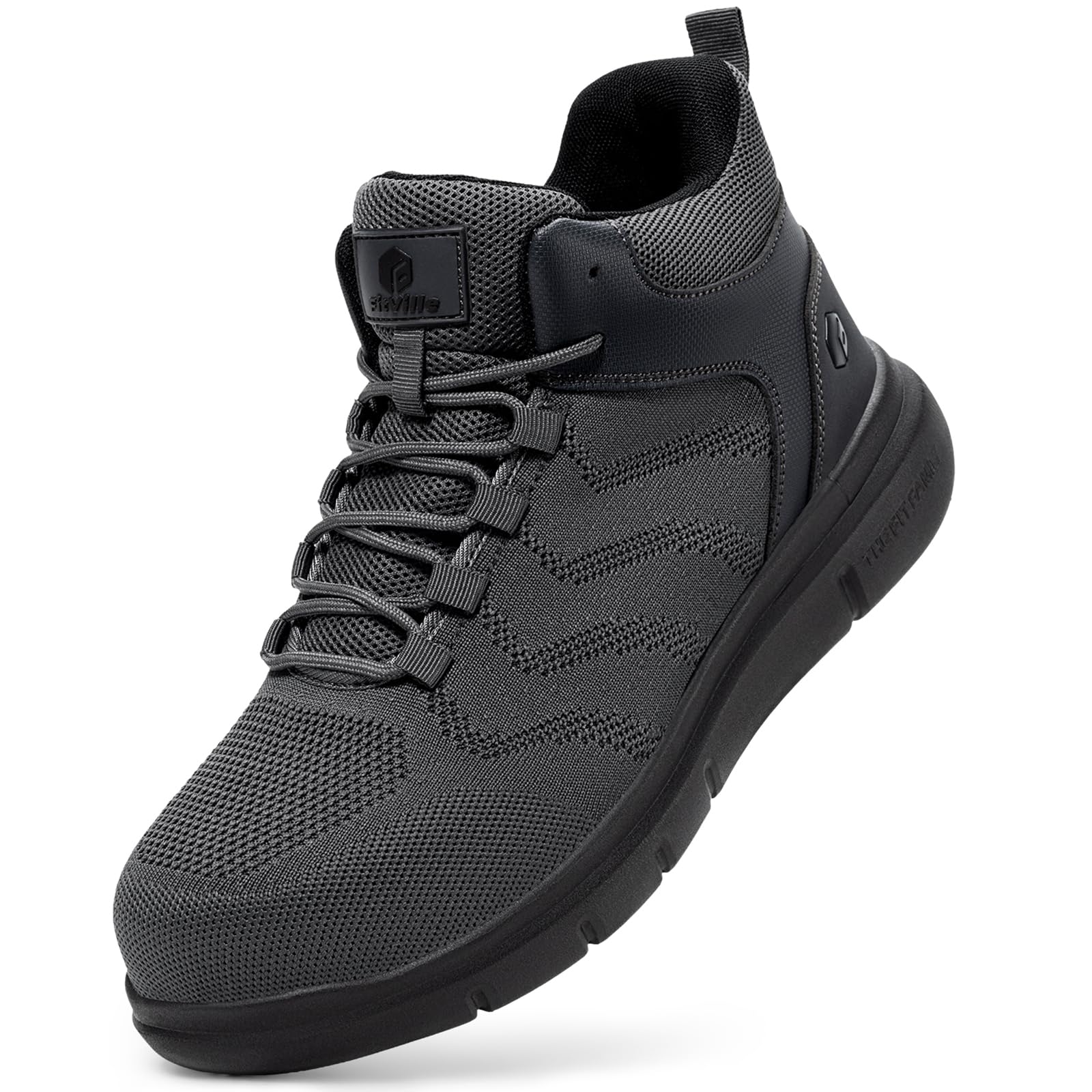 FitVille Safety Shoes for Men Steel Toe Shoes Wide Work Boots for Men Anti-Punct
